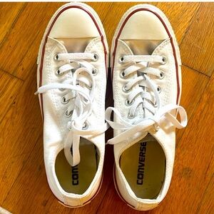 Converse White and Red Low-Top Sneakers